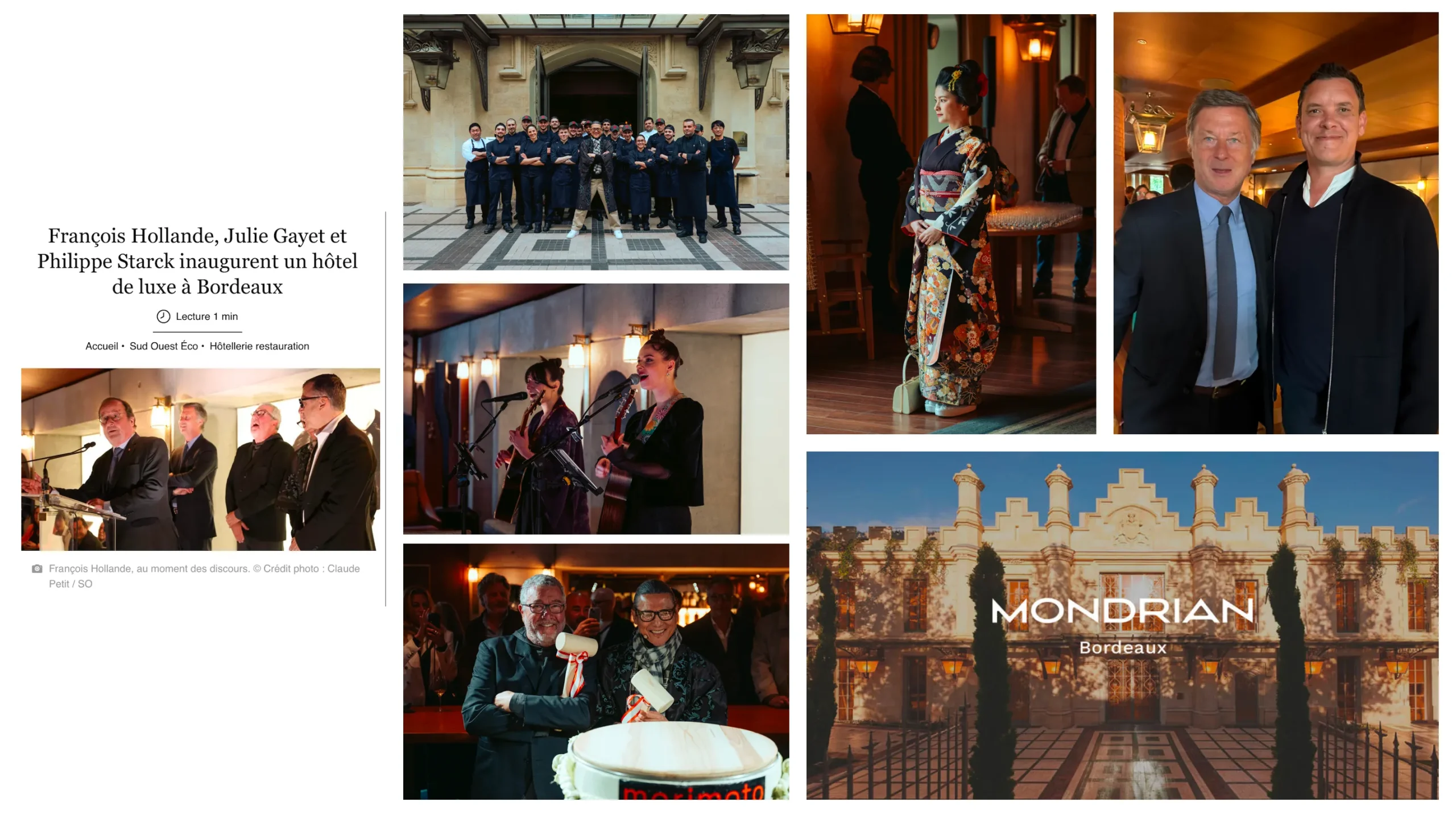 Inauguration de l'hôtel Mondrian Bordeaux les Carmes